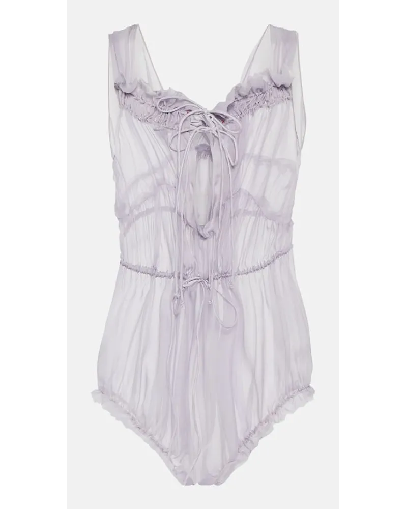 Maison Margiela Body aus Seide Lila