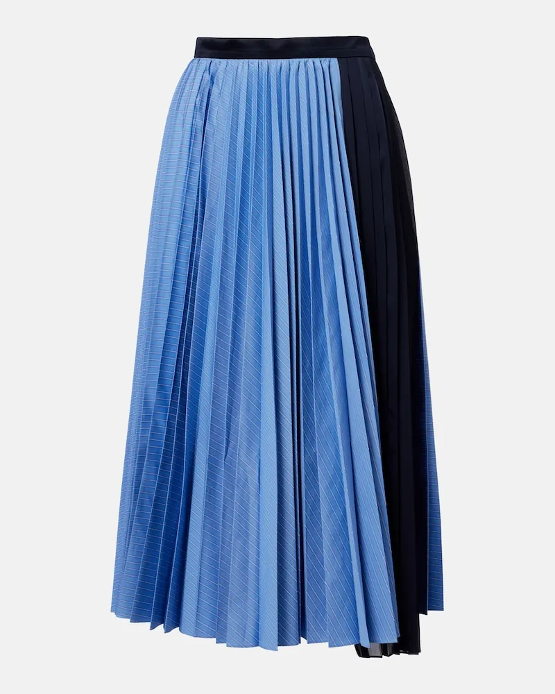 Sacai Midirock aus Popeline Blau