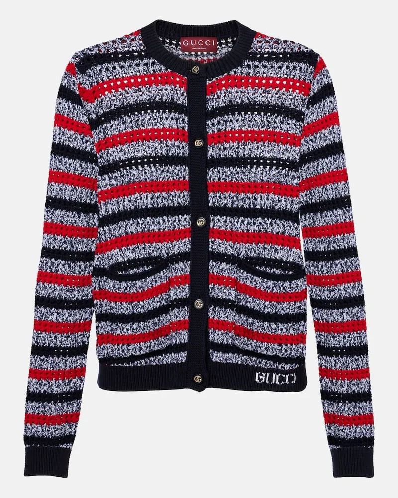 Gucci Cardigan aus einem Baumwollgemisch Blau