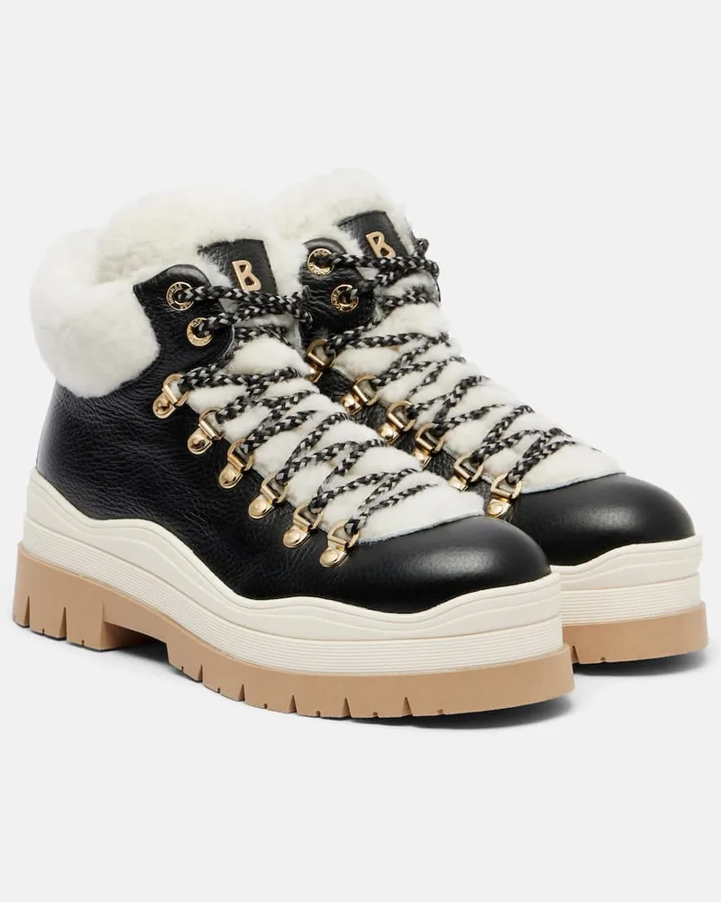 Bogner Schnürstiefel Arosa aus Leder mit Shearling Schwarz