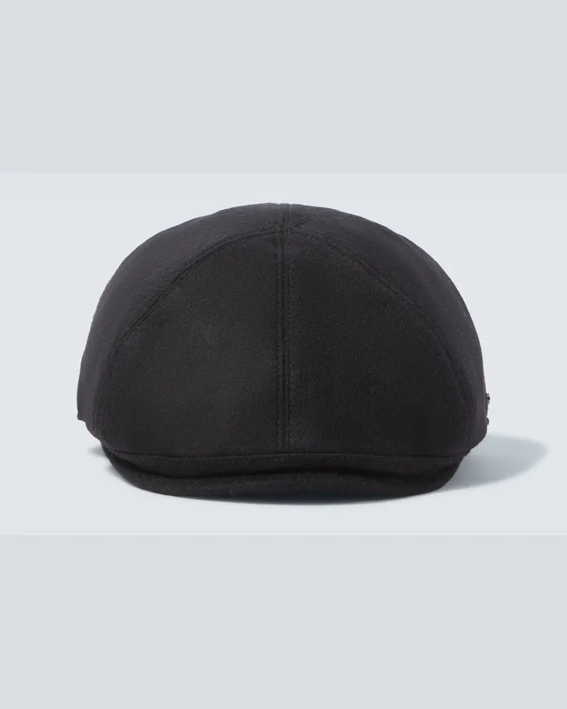 Kiton Baseballcap aus Kaschmir Schwarz