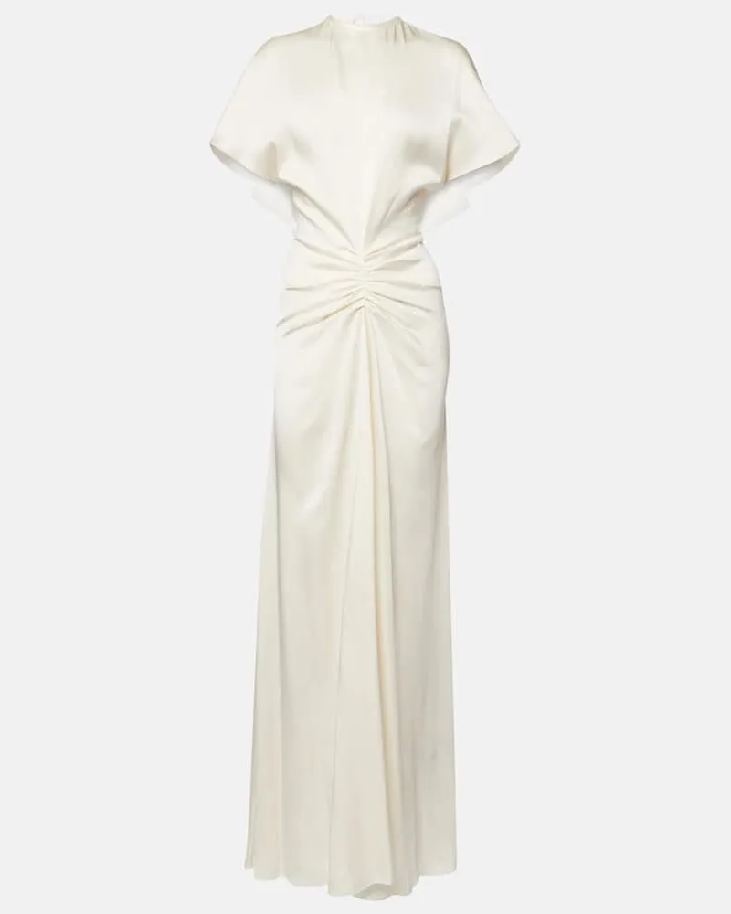 Victoria Beckham Robe aus Satin Weiß