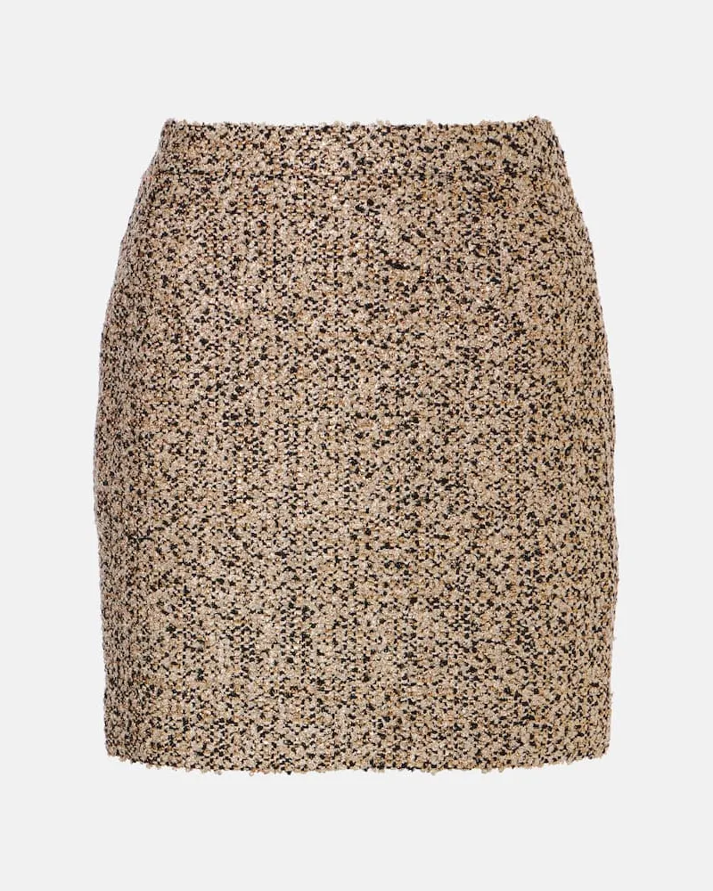Alessandra Rich Minirock aus Tweed Gold