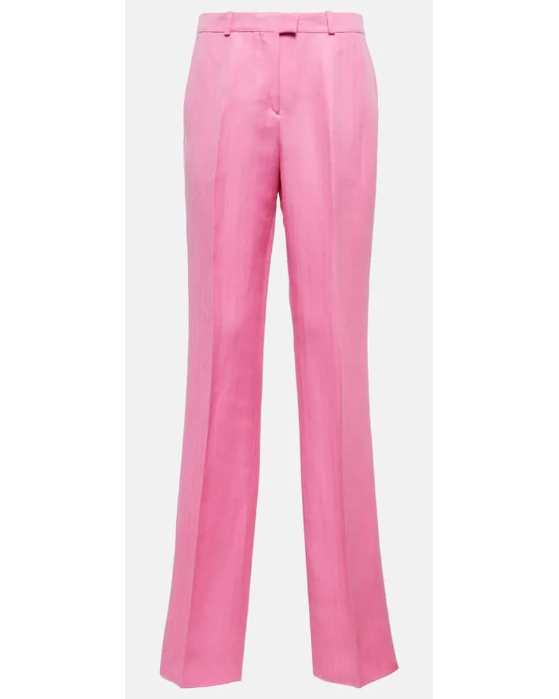 Etro Hose aus Leinen und Seide Pink