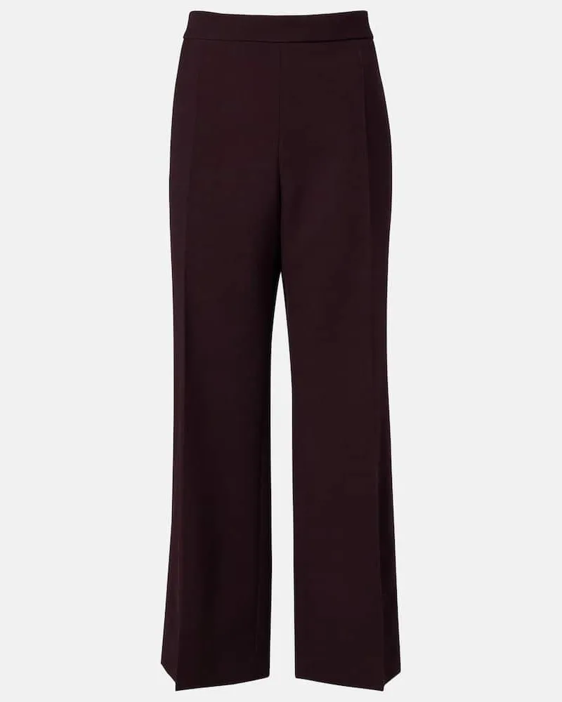 Chloé Chloé Weite High-Rise-Hose aus Schurwolle Violett