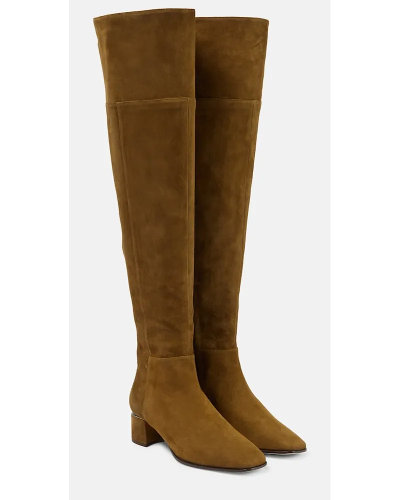 Jimmy Choo Overknee-Stiefel Loren 45 aus Veloursleder Braun