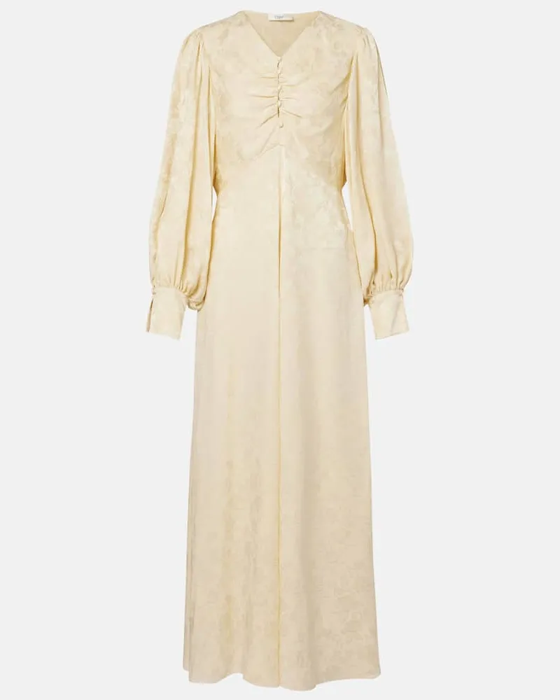 Chloé Chloé Maxikleid aus Seiden-Jacquard Gelb