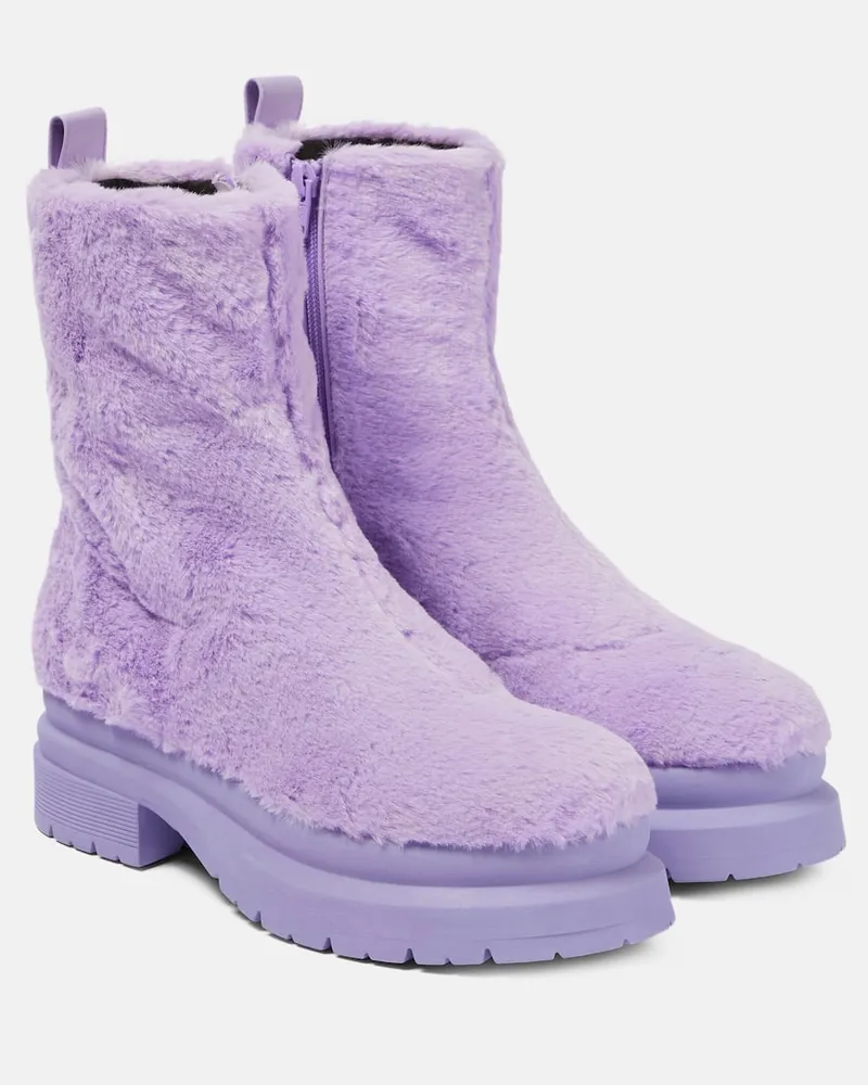 J.W.Anderson Ankle Boots aus Faux Fur Lila