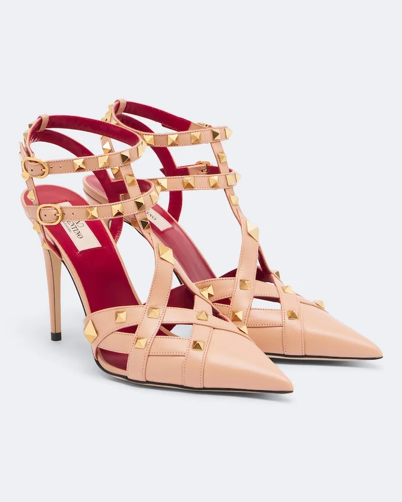 Valentino Garavani Pumps Studdy aus Leder Rosa