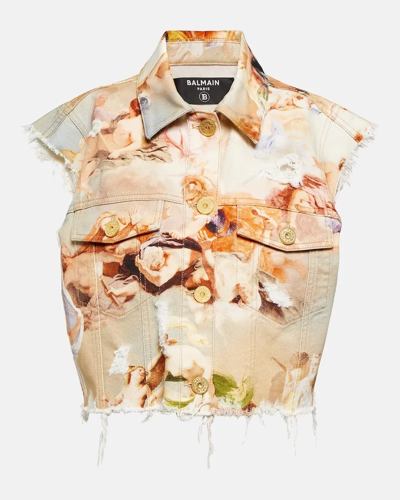Balmain Jeansweste Sky Multicolor