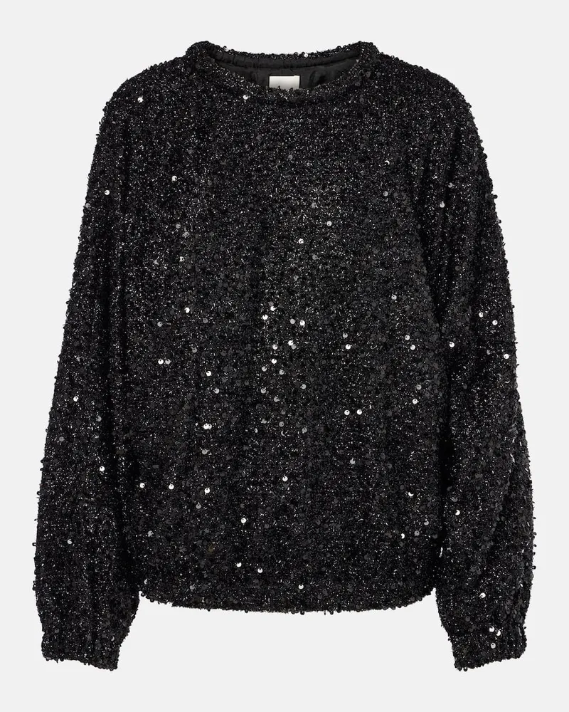 Isabel Marant Top Dabia mit Pailletten Schwarz