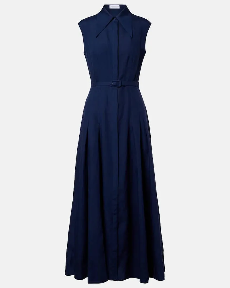 Gabriela Hearst Hemdblusenkleid Durand aus Leinen Blau