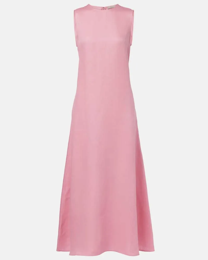 ASCENO Midikleid Tallin aus Leinen Rosa