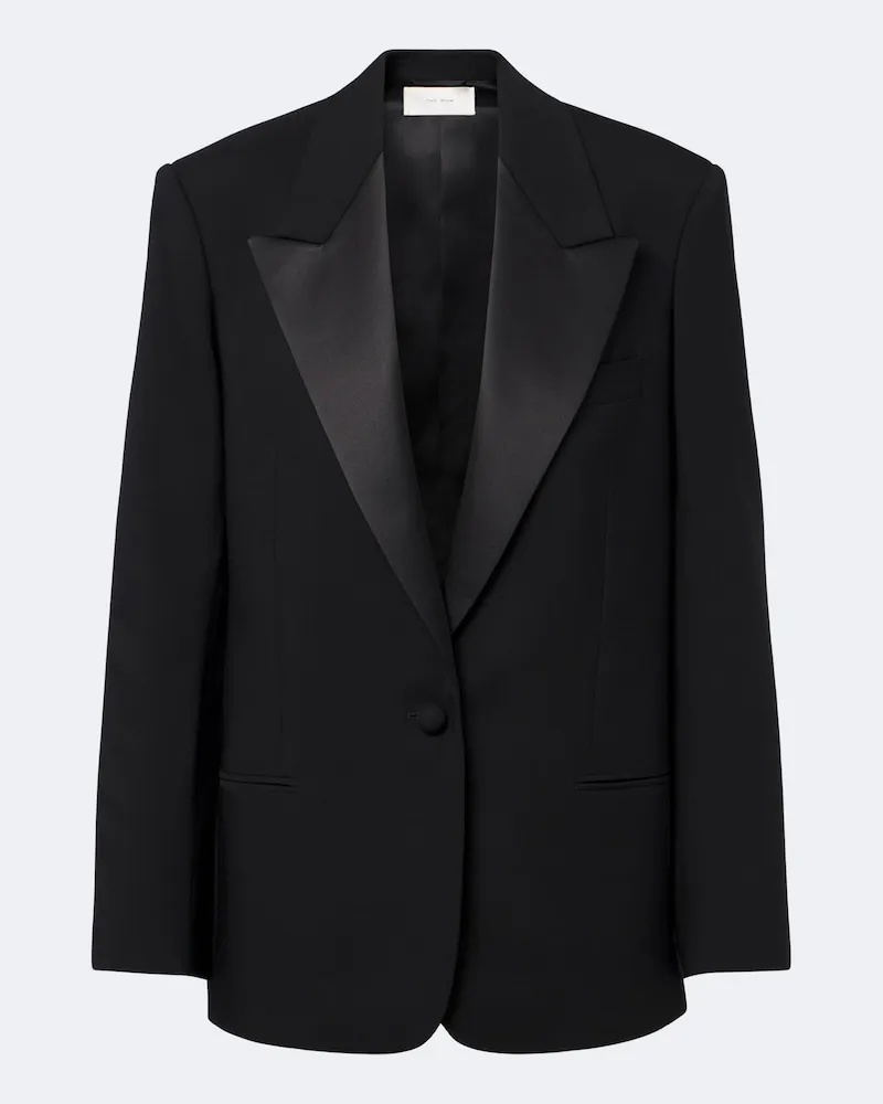 The Row Smokingjacke Jona aus Wolle mit Satin Schwarz
