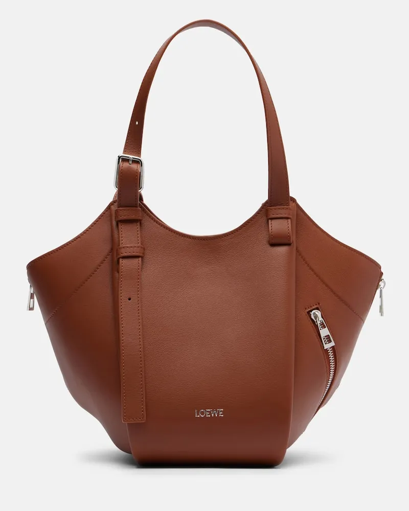 Loewe Tote Bag Hammock Flip Medium aus Leder Braun