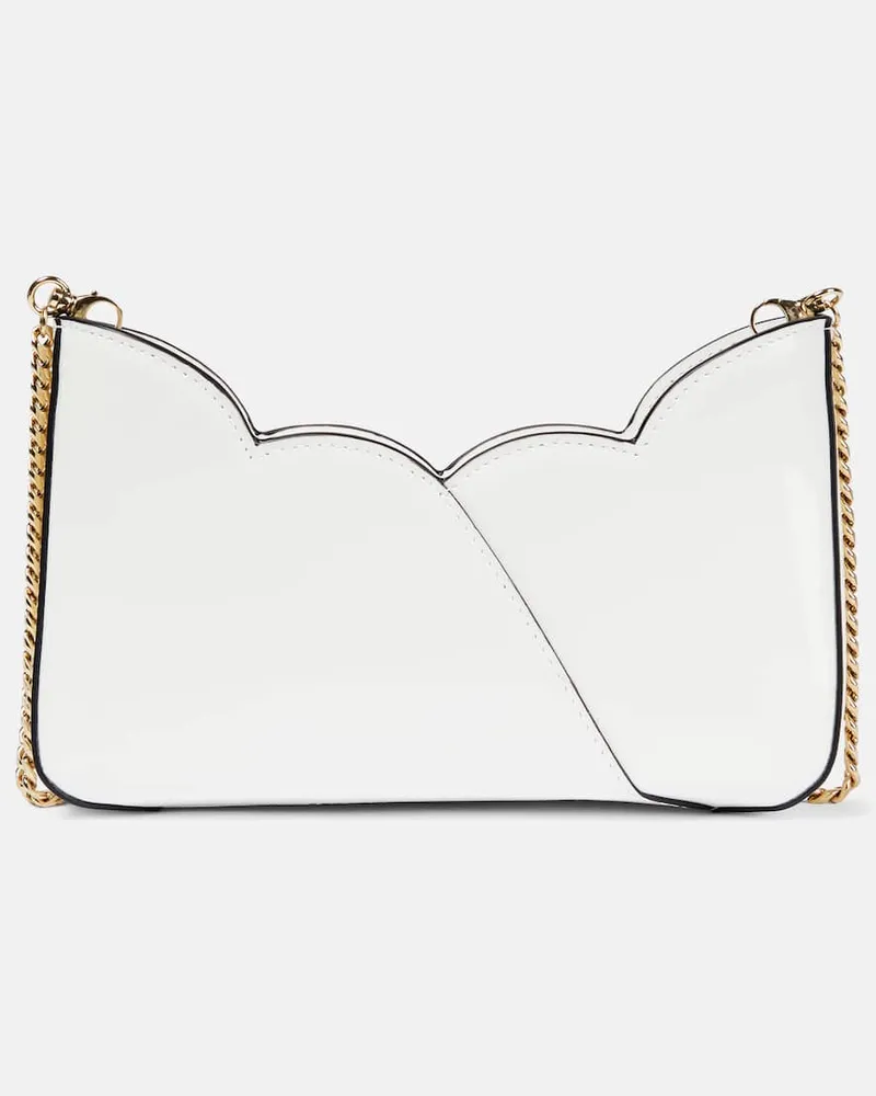 Christian Louboutin Clutch Hot Chick Small aus Lackleder Weiß