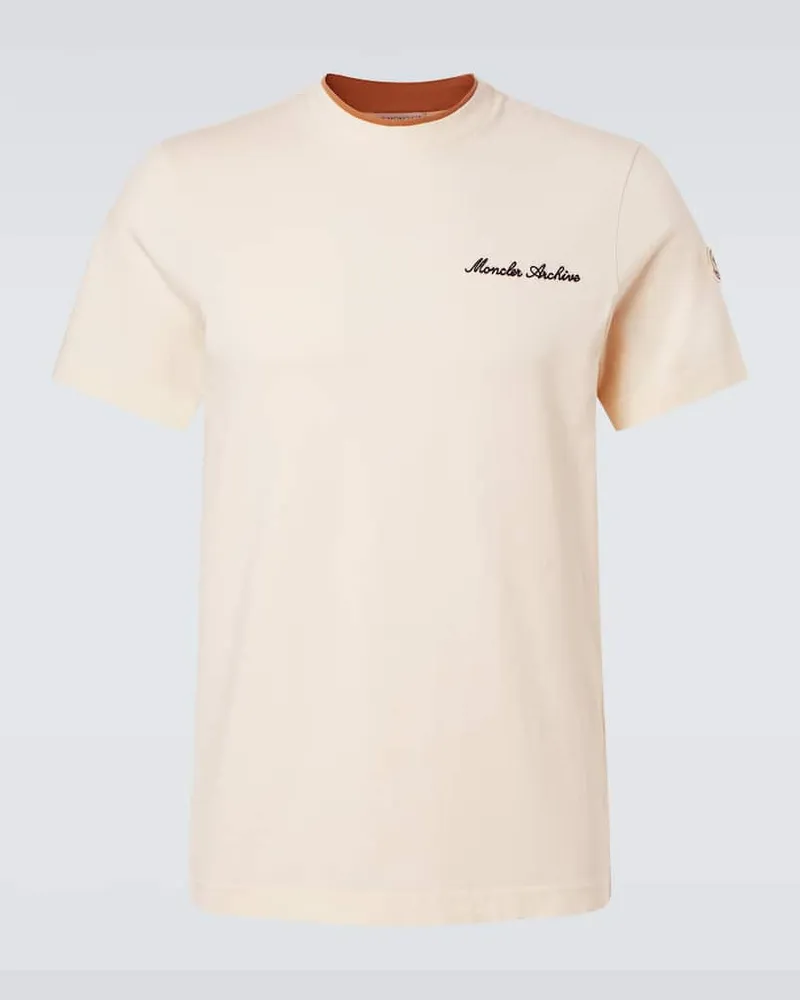 Moncler T-Shirt Archivio aus Baumwoll-Jersey Weiß