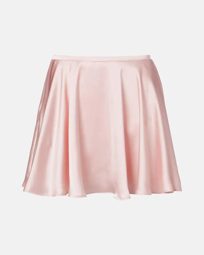 Norma Kamali Minirock aus Satin Rosa