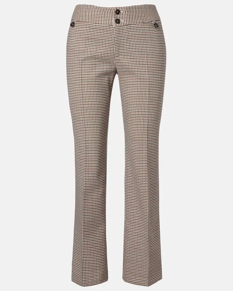 Etro Cropped-Schlaghose aus einem Wollgemisch Braun