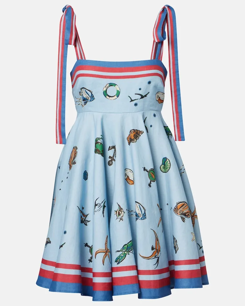 ALEMAIS Alémais Bedrucktes Minikleid aus Leinen Multicolor