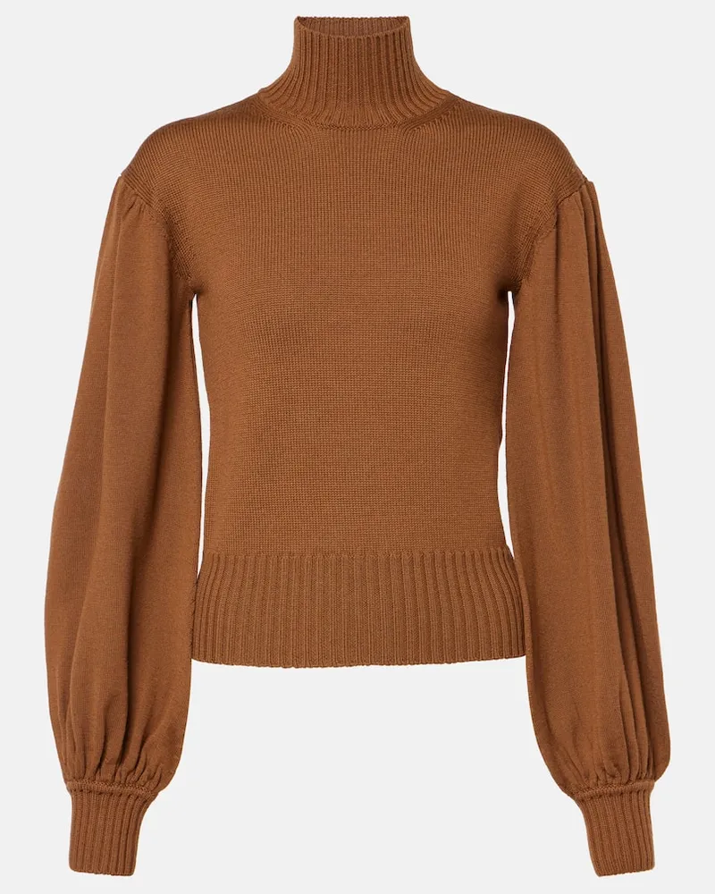 Max Mara Rollkragenpullover Acume aus Schurwolle Braun