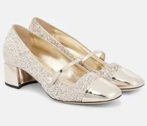 Mary-Jane-Pumps Elisa 45 aus Leder mit Glitter