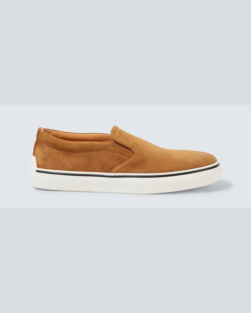 TOD'S Slip-Ons Pantofola aus Veloursleder Braun