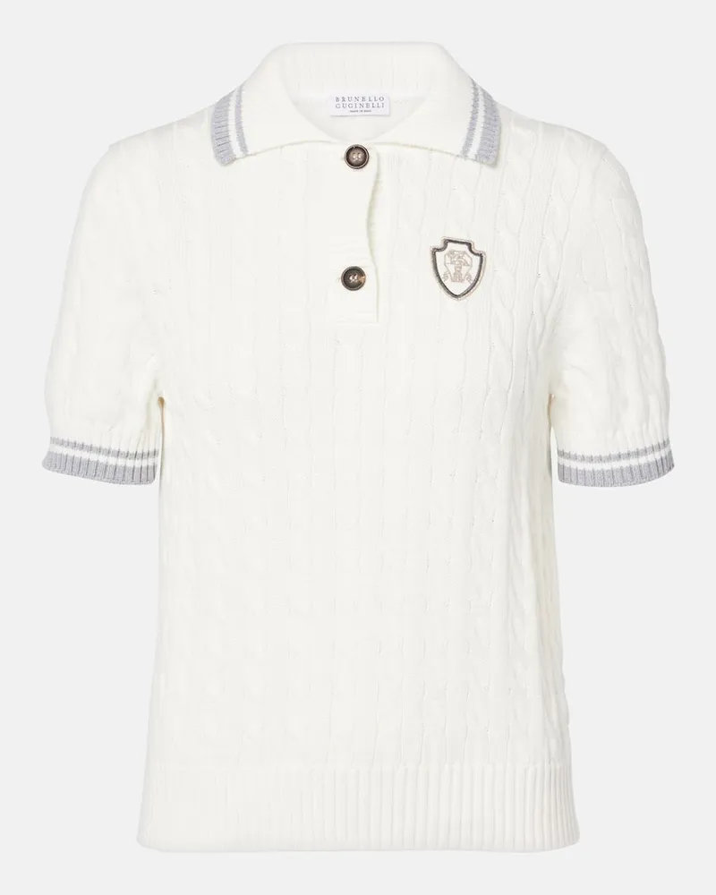 Brunello Cucinelli Polopullover aus Baumwolle Weiß