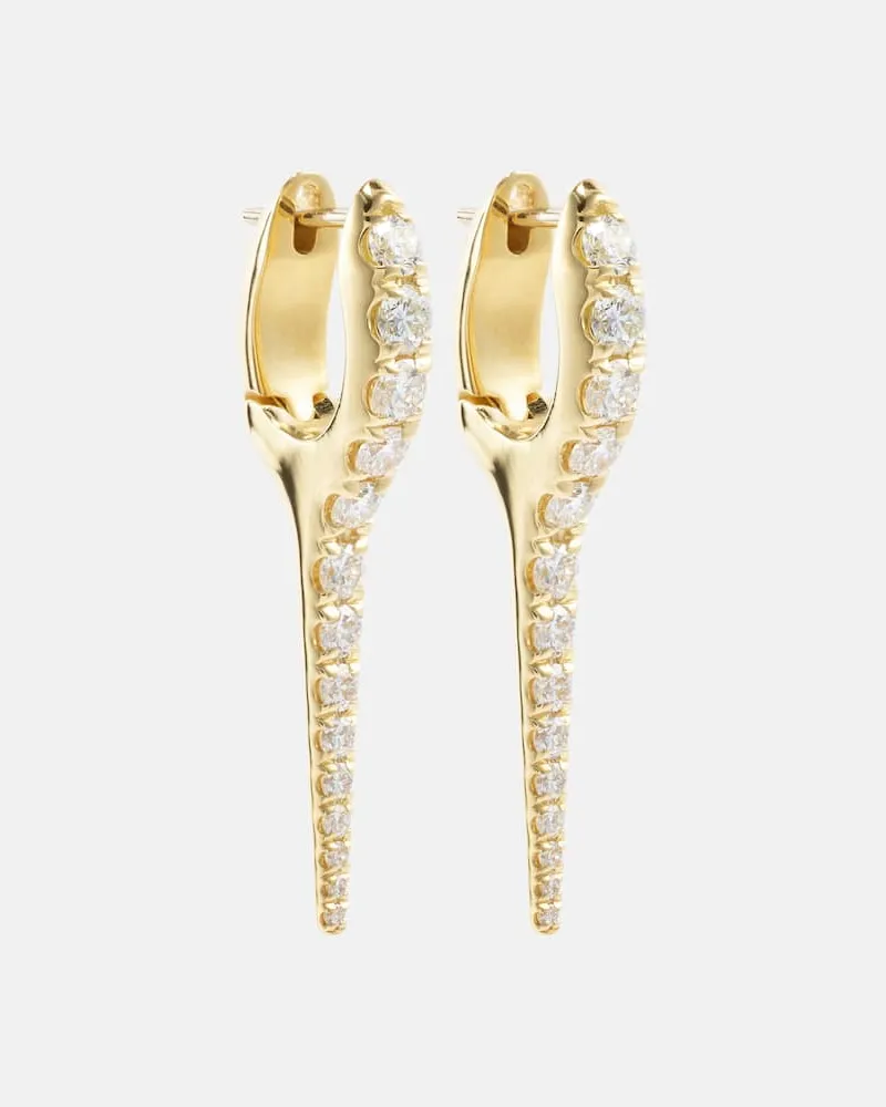 Melissa Kaye Ohrringe Lola Small aus 18kt Gelbgold mit Diamanten Gold