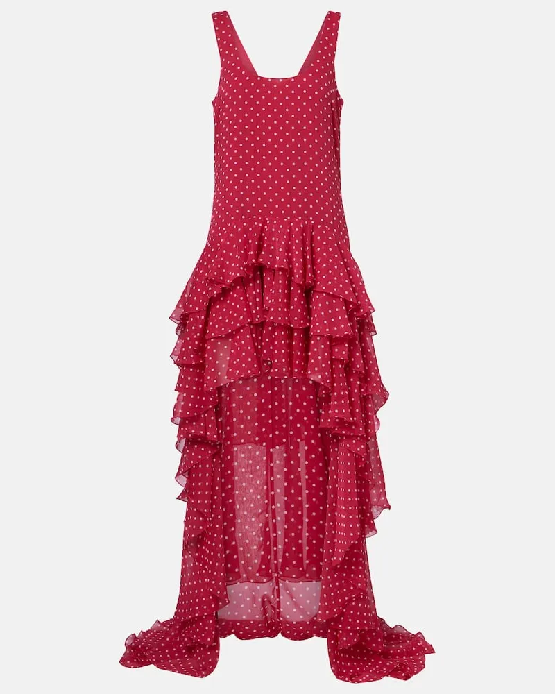 ROTATE Birger Christensen Midikleid Truut aus Chiffon Rosa