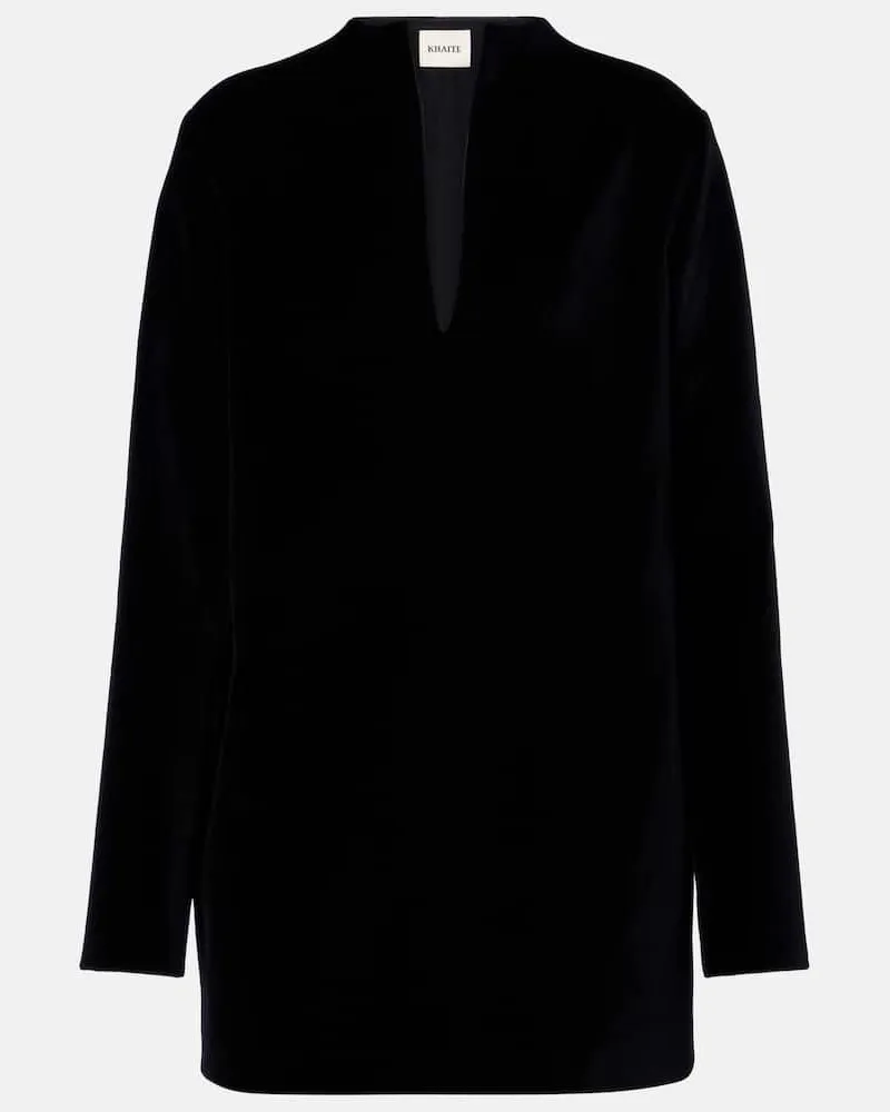 KHAITE Minikleid Aleena aus Samt Schwarz