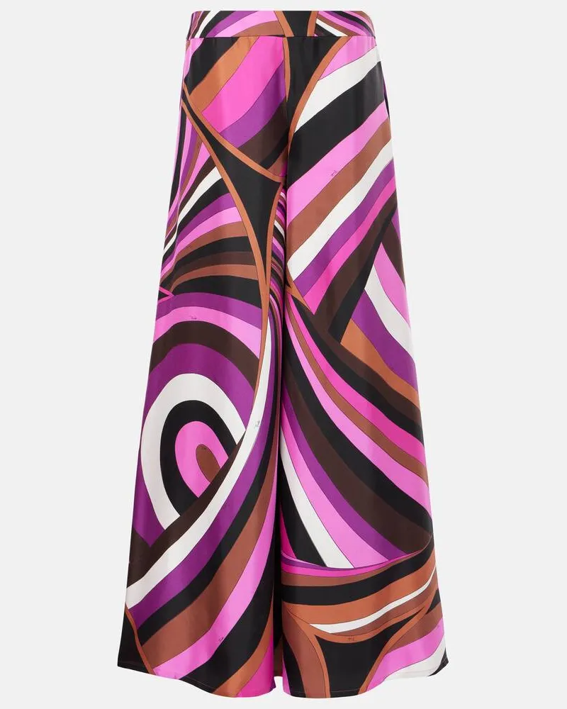 Emilio Pucci Palazzo-Hose Iride aus Seiden-Twill Rosa
