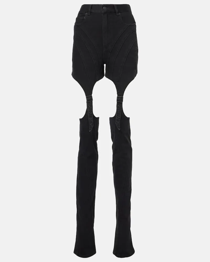 Thierry Mugler High-Rise Skinny Jeans Schwarz