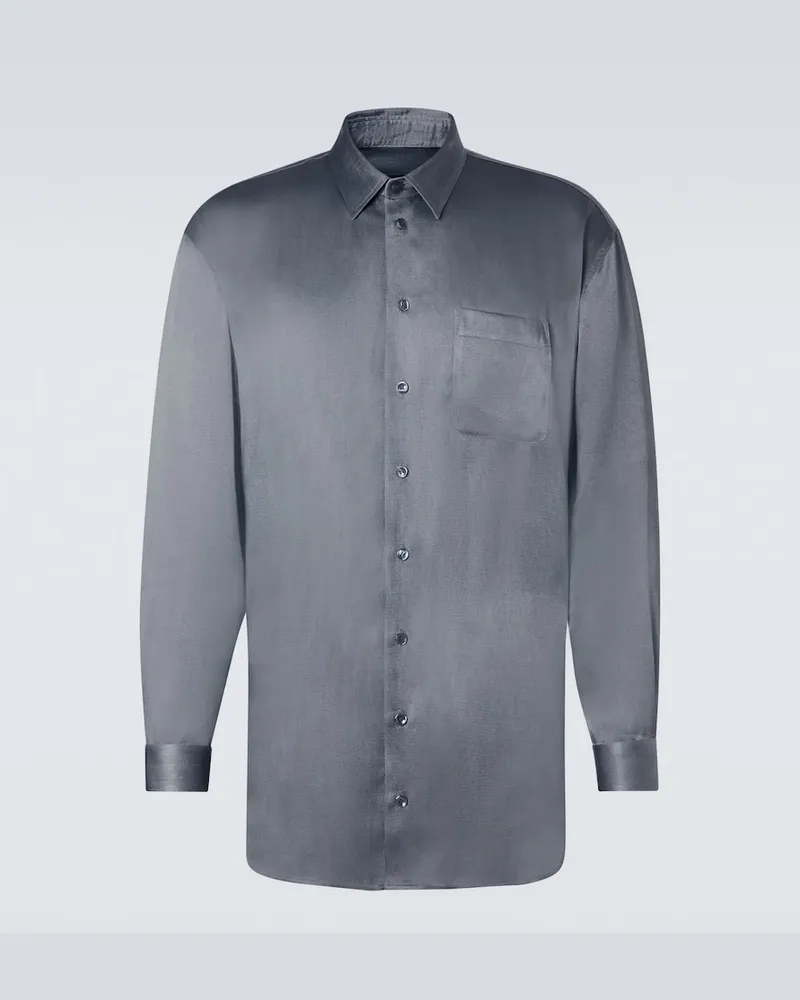 Giorgio Armani Hemd aus Satin Grau