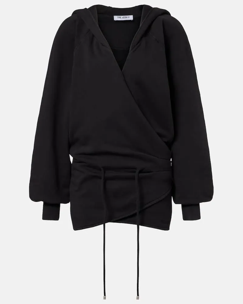 ATTICO Sweatshirt-Kleid aus Baumwoll-Jersey Schwarz