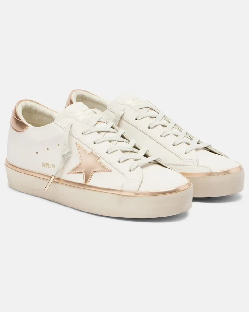 Golden Goose Sneakers Hi Star aus Leder Beige