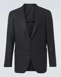 Canali Blazer Kei aus Seide und Kaschmir Blau