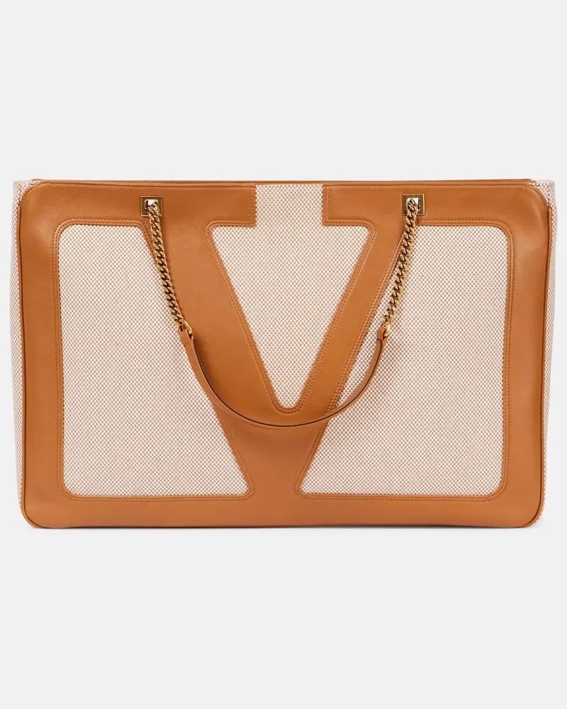 Valentino Garavani Tote Viva Superstar Large aus Canvas Braun