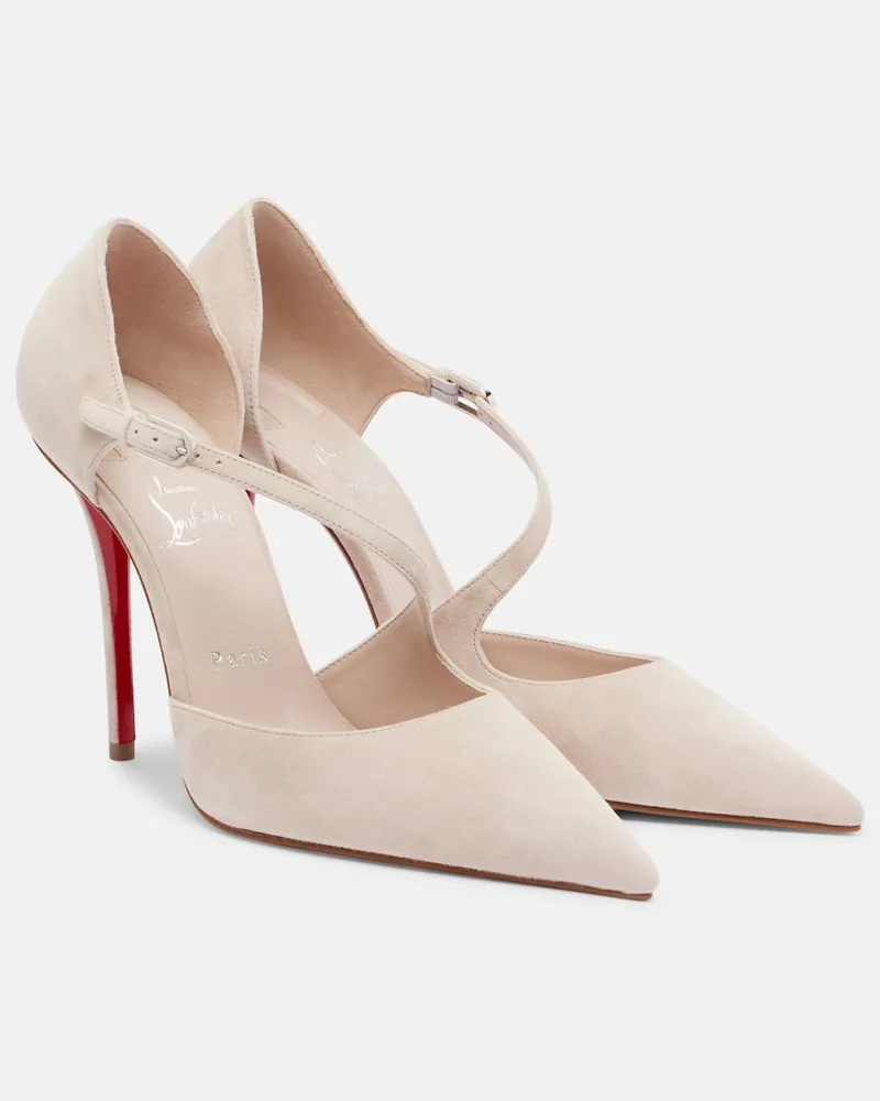 Christian Louboutin Pumps Miss Ziggyta 100 aus Veloursleder Beige