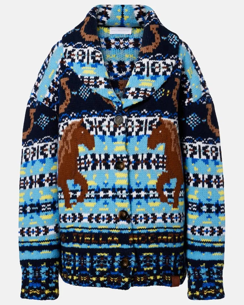 Stella McCartney Cardigan aus Schurwolle Blau