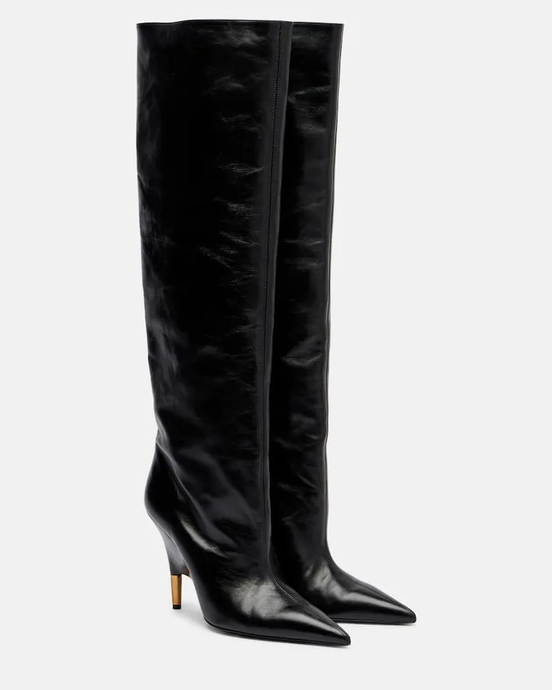 KHAITE Stiefel Bella 100 aus Leder Schwarz