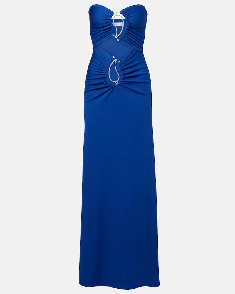 Christopher Esber Maxikleid Paisley Disconnect Blau