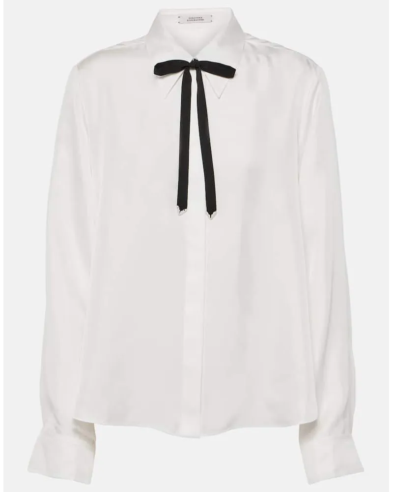 Dorothee Schumacher Bluse Sensual Coolness aus Seiden-Twill Weiss