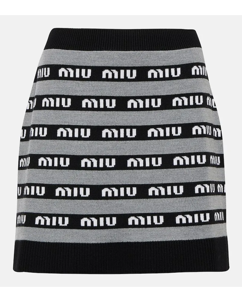 Miu Miu Minirock aus Jacquard Grau