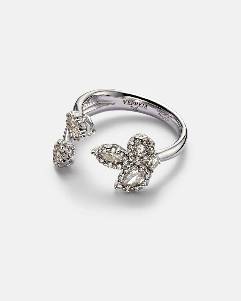 YEPREM Ring Golden Strada aus 18kt Weissgold mit Diamanten Silber