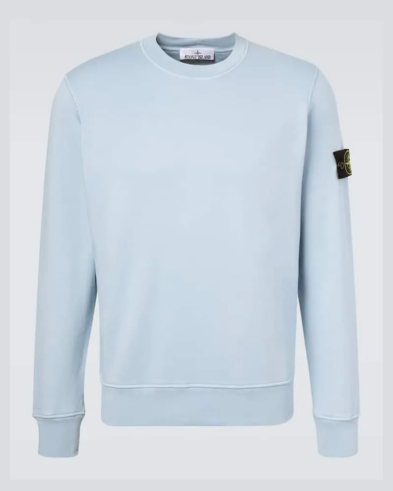 Stone Island Sweatshirt Compass aus Baumwoll-Jersey Blau