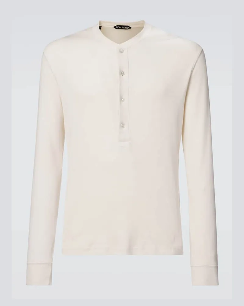 Tom Ford Henley-Top Weiß