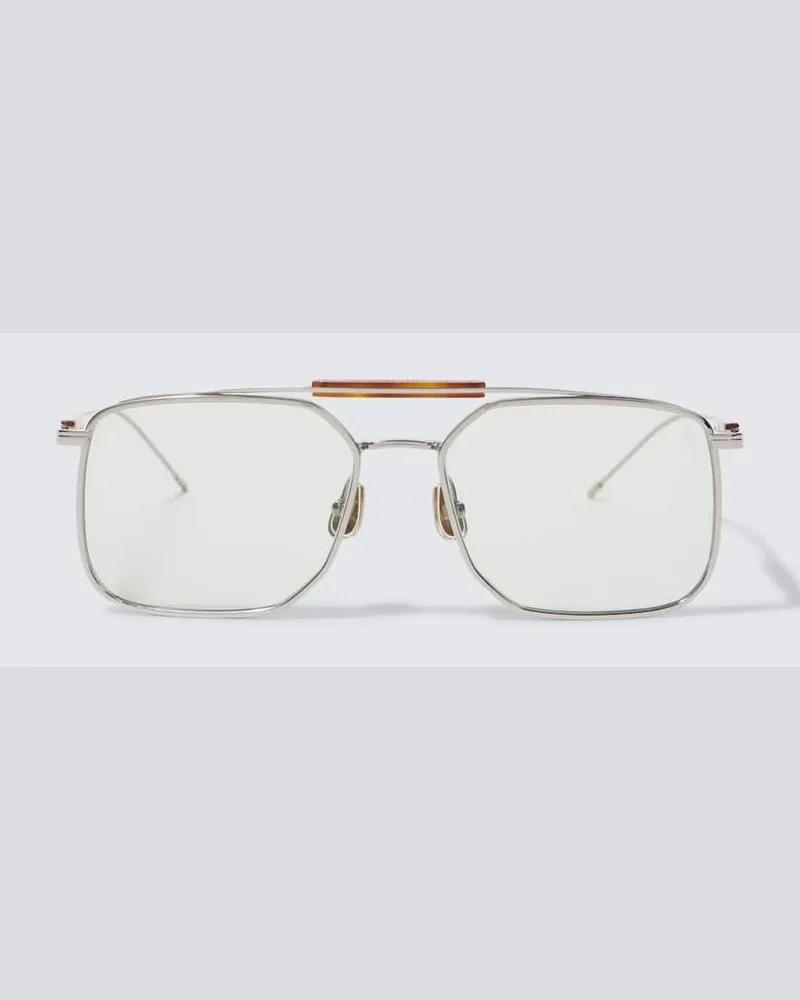 Brunello Cucinelli Aviator-Sonnenbrille Sartorial Sunset Silber