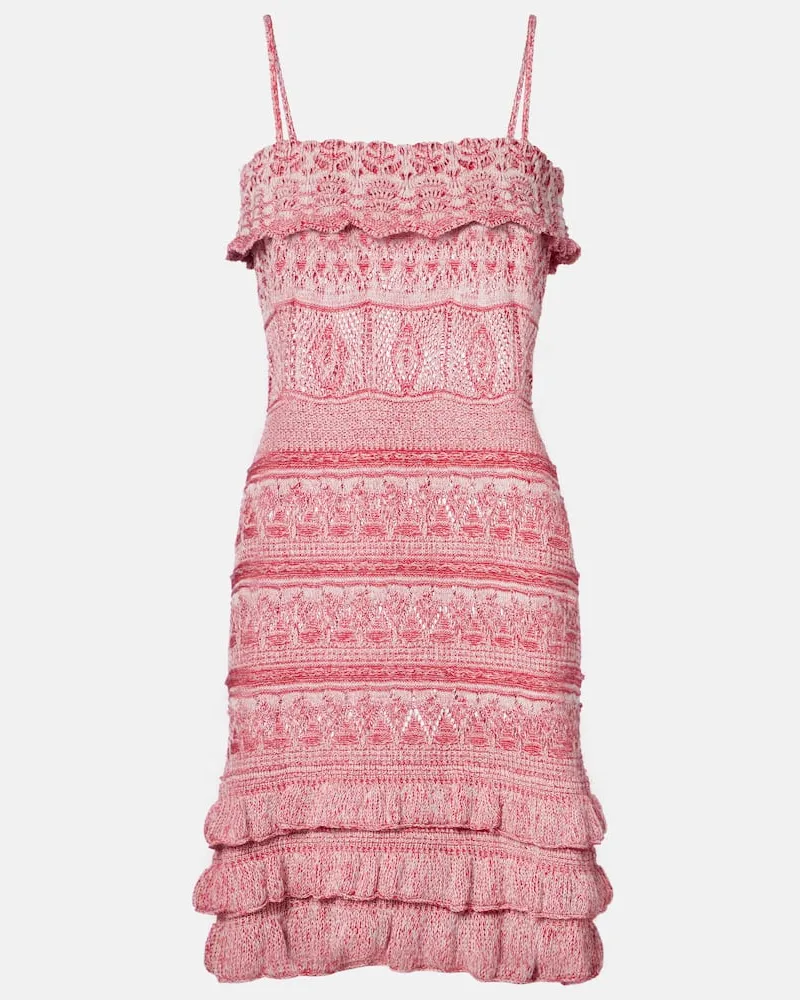 Etro Minikleid aus Häkelstrick Rot