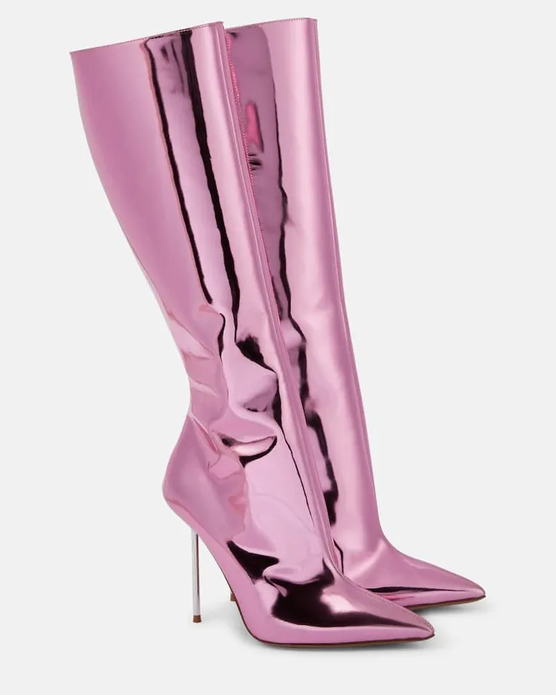 Paris Texas Stiefel Lidia aus Metallic-Leder Rosa